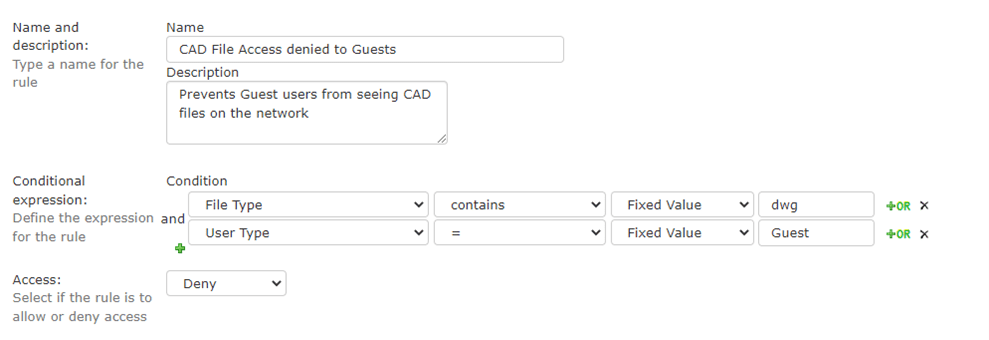 NC Protect CAD File Guest Access Rule