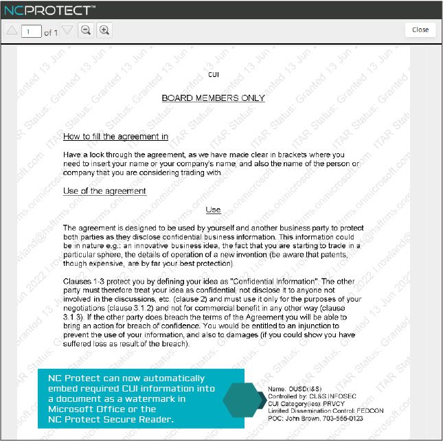 NC Protect simplifies the discovery, mandatory labelling and protection of Controlled Unclassified Information (CUI) in Microsoft applications to meet CMMC 2.0 and NIST requirements