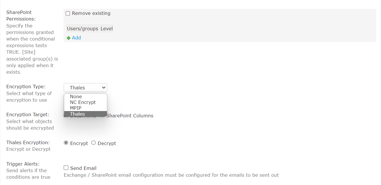 NC Encrypt Encryption Types