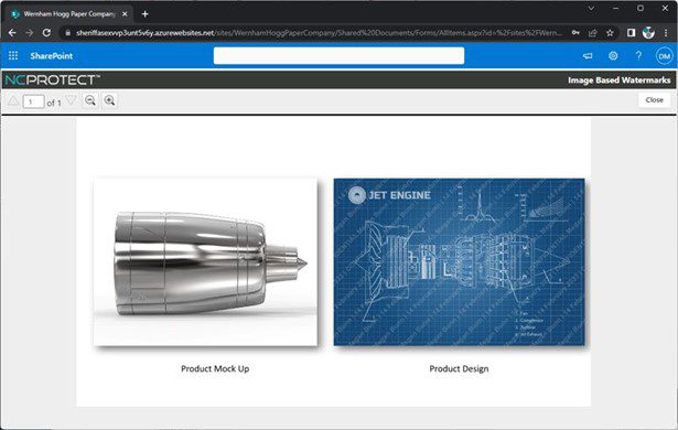 Dynamically watermark sensitive images in a document based on their classification with NC Protect.